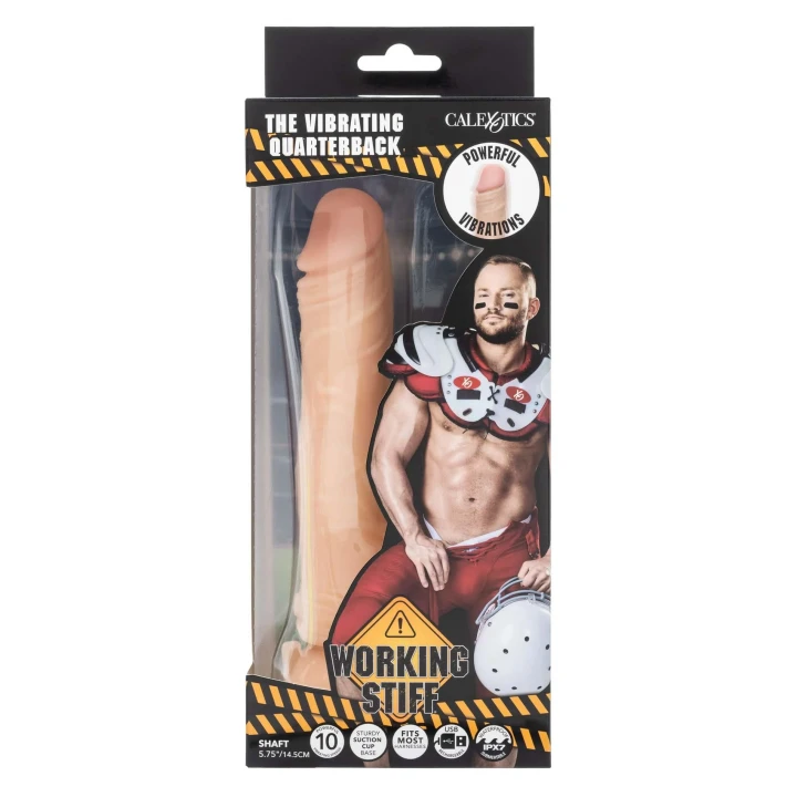 Wibrator realistyczny Vibrating Quarterback z 10 prędkościami, wodoodporny, mocna przyssawka