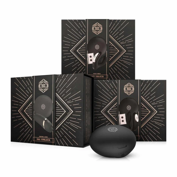 Wibrator kształt C Rosy Gold z luksusowym etui ładującym i cichym silnikiem