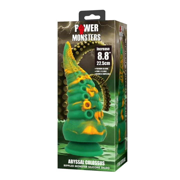 Dildo ABYSSAL COLOSSUS - 22,5 cm, silikonowe, z przyssawką, żłobione