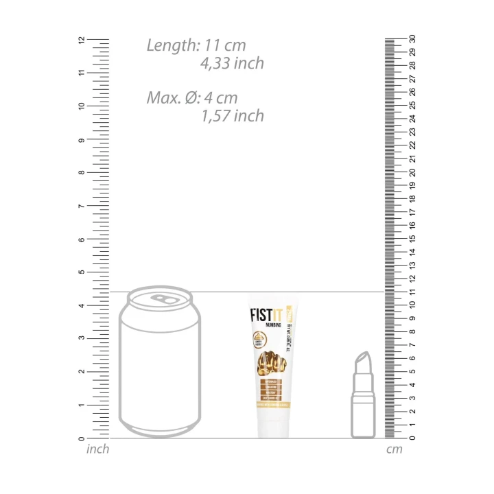 Żel nawilażający Numbing Fist It - 0.8 fl oz, wodny, dermatologicznie testowany