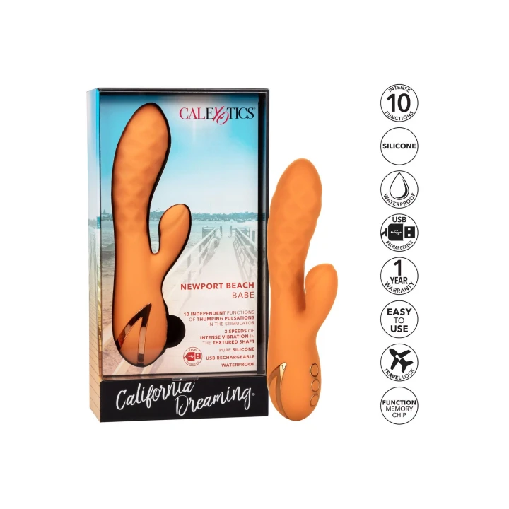 Masażer do ciała California Dreaming® Newport Beach Babe, silikon, wodoodporny, 3 prędkości