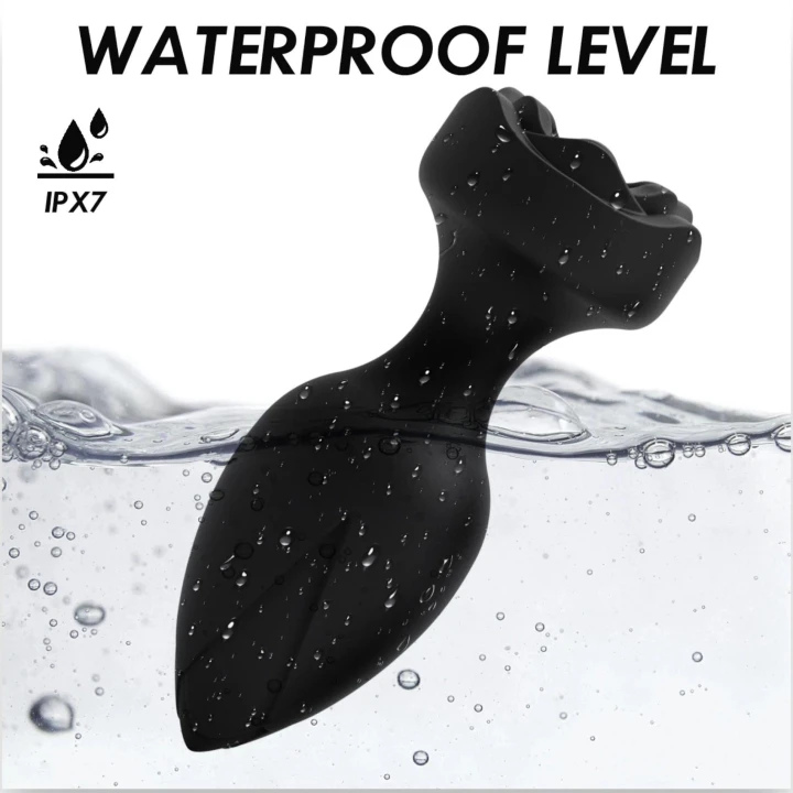 Korek analny Power Escorts - zdalnie sterowany, silikonowy, 10 funkcji, czarny