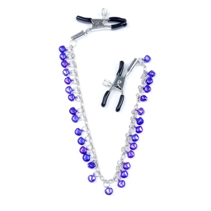 Zaciski na brodawki - Stymulator Seria Fetish B - Regulowany, Metal, Gumowe pokrycie