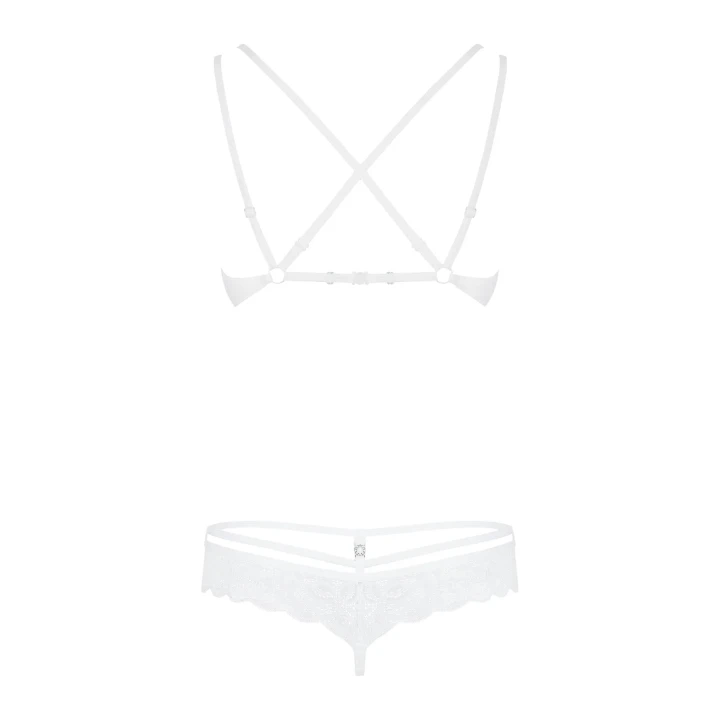 Bielizna koronkowa OBSESSIVE Bielizna-860-SET-2, S/M, regulowane ramiączka, biały