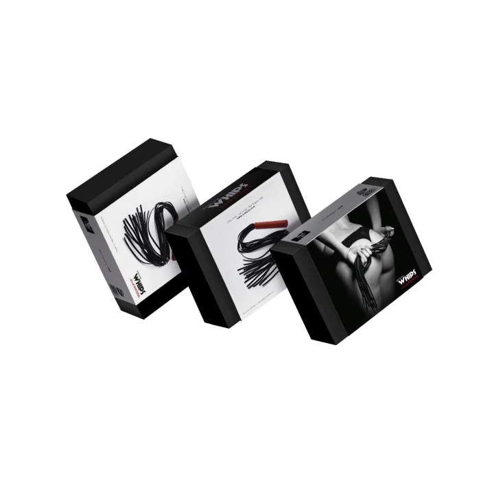 Pejcz skórzany WHIPS, 80 cm, ręcznie robiony, naturalna skóra bydlęca, czerwony