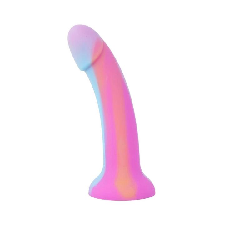 Dildo Easytoys Candy Swirl – silikonowe 19 cm, świecące w ciemności, profilowane