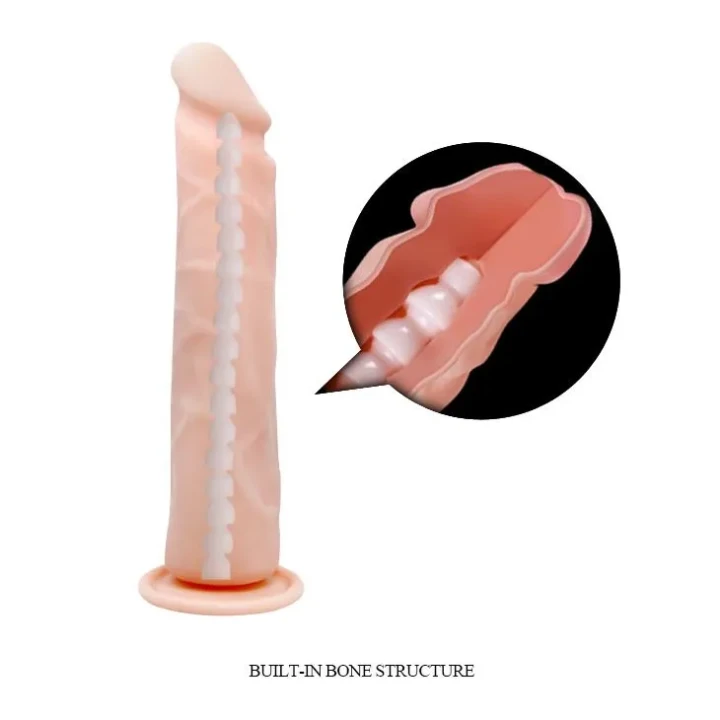 dildo BAILE 24 cm elastyczne, z przyssawką, wodoodporne