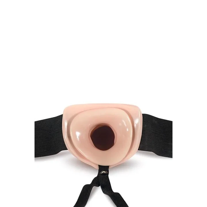 Dildo DR. SKIN 7 cali, Hollow, Z elastycznym pasem do 40 cali, PVC