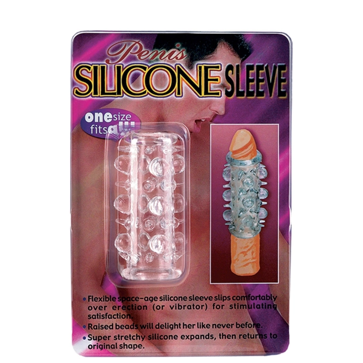 Nakładka przelotowa SILICONE SLEEVE – marka SILICONE, TPE, rozciągliwa, z wibrującymi koralikami
