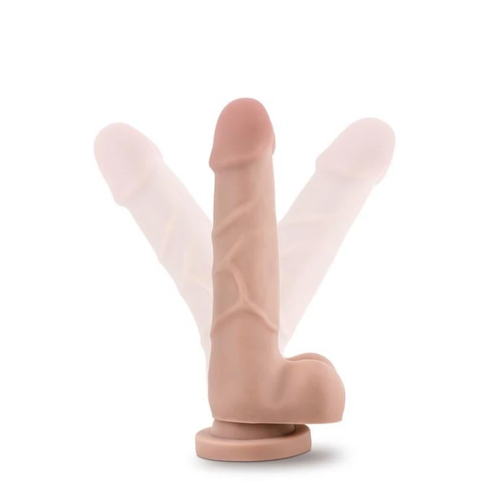 Dildo Dr. Skin, 7 cali, realistyczna faktura, przyssawka, PVC