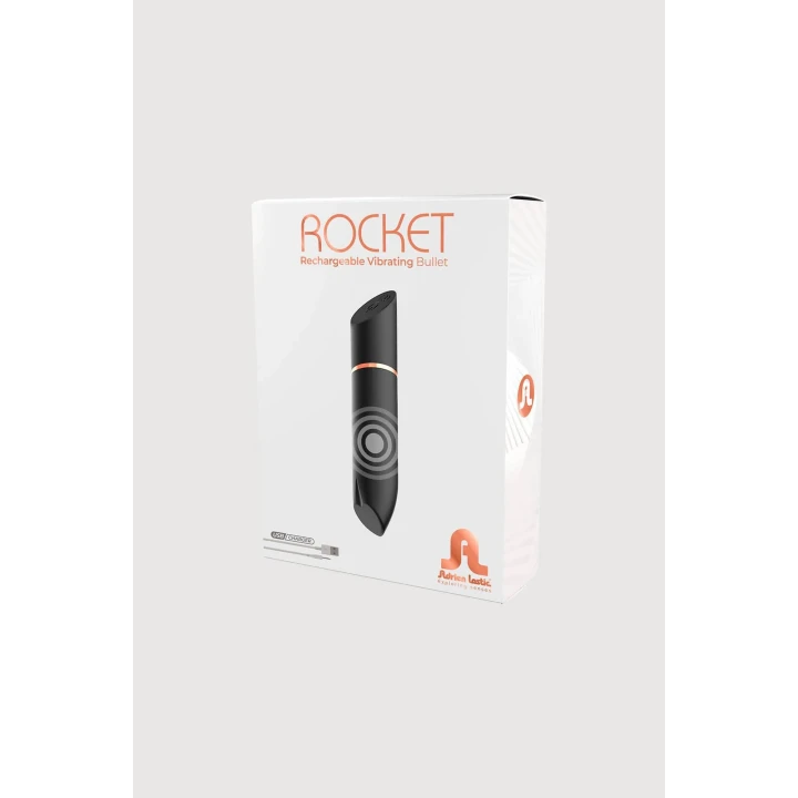 Wibrujący pocisk Rocket Black, 10 trybów, ładowanie USB, wodoodporny IPX5