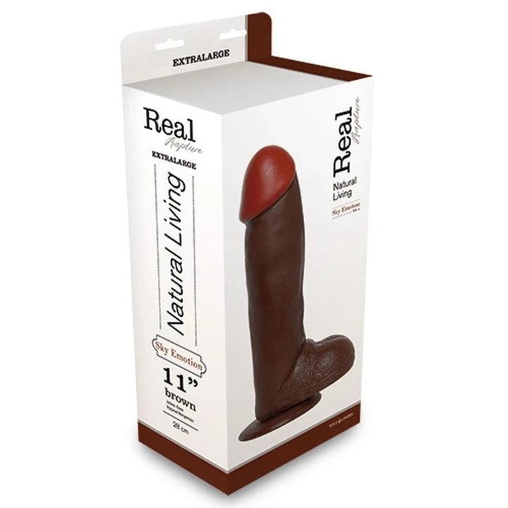 Dildo Toyz4lovers REAL RAPTURE 11" Brązowy, Średnica 6,5 cm, Hypoalergiczny