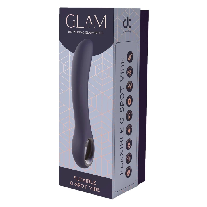 Wibrator G-spot Flexi Glam - silikonowy, 5 rytmów, wodoodporny IPX6