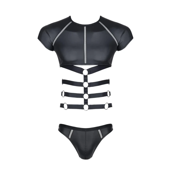 Zestaw fetish REGNES FETISH PLANET: RFP wetlook, t-shirt z gumkami, stringi XXL