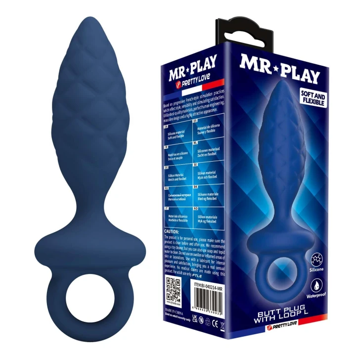 Korek analny MR. PLAY, rozmiar L, ergonomiczny kształt, wodoodporny, silikonowy