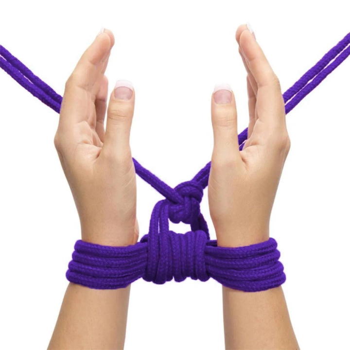 Lina bondage 10m, 8mm grubości, bawełna, kolor purpurowy - dla shibari i przyjemności.