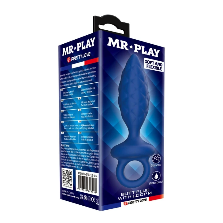 Korek analny MR. PLAY - rozmiar M, silikon, wodoodporny, ergonomiczny design