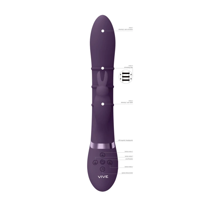 Wibrator do punktu G VIVE Sora - 3 pierścienie, 10 trybów prędkości, wodoodporny