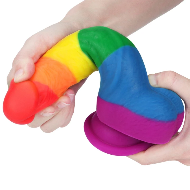Dildo Prider 8'' z platynowego silikonu, długość 20,5 cm, ergonomiczny kształt