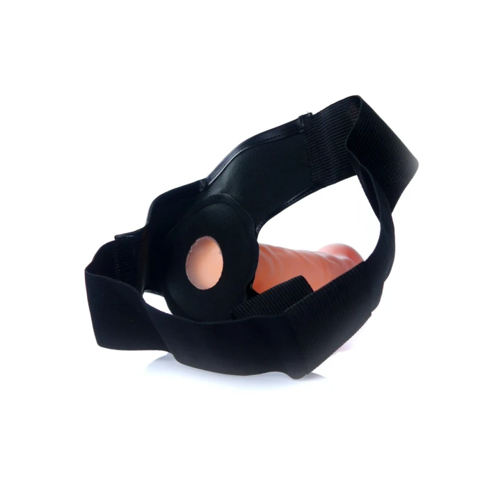 Proteza - Hollow Strap-on Cyber Skin, 20 cm długości, elastyczne szelki, TPE