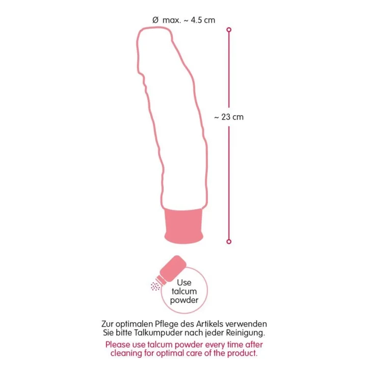 Wibrator penis Big Vibe Nature Skin, 8 trybów, długość 23 cm, średnica 4,5 cm