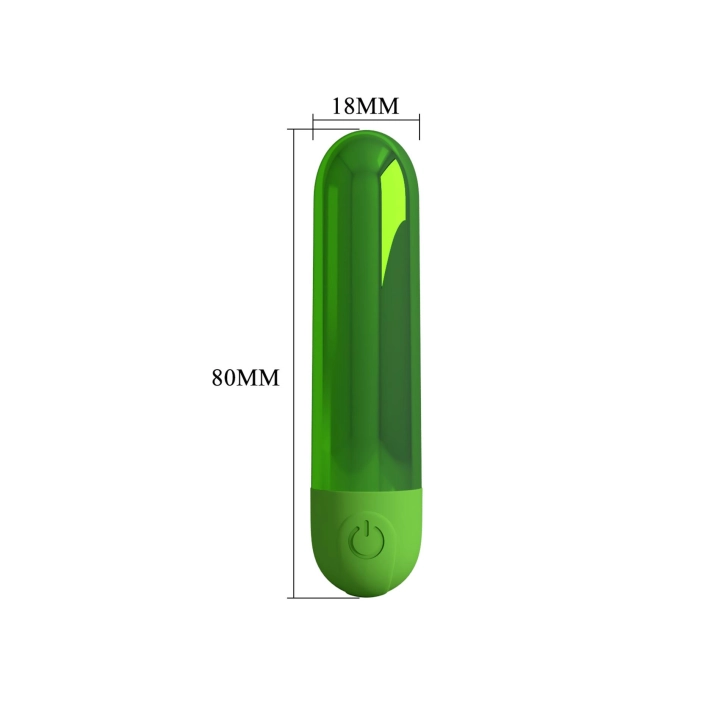 Wibrator bullet Pretty Love Kiwi, 10 trybów, ładowany USB, zielony