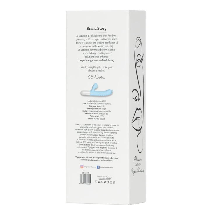 Wibrator silikonowy 7 trybów, flapping, podgrzewanie, IPX7