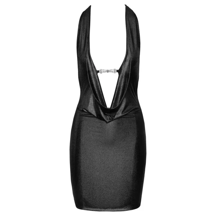 Sukienka wieczorowa COTTELLI LINGERIE, srebrna, dopasowany krój, dekolt halter