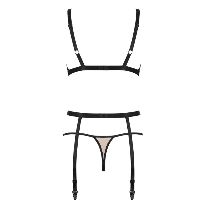 Bielizna Komplet OBSESSIVE Nudelia L/XL, regulowane ramiączka, elastyczny materiał, zmysłowy design