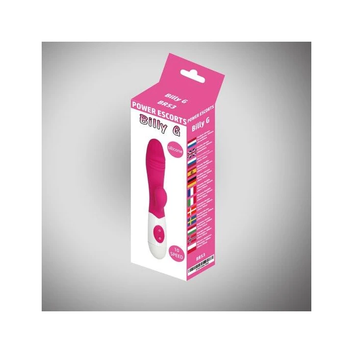 Wibrator punktowy G Billy G, silikonowy, 10 prędkości, 20 cm, różowy