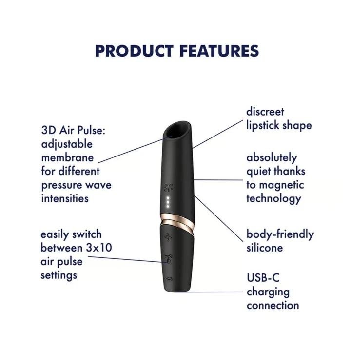 Masażer do ciała Satisfyer Perfect Kiss – 10 poziomów intensywności, wodoodporny, dyskretny design