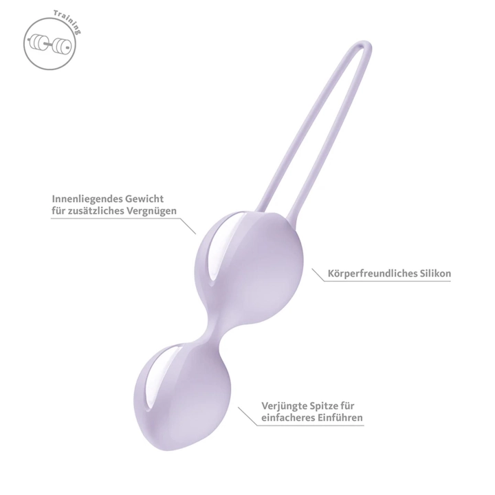 Trenażer mięśni dna miednicy SMARTBALLS DUO – 10 cm, 2 kulki, lawendowy