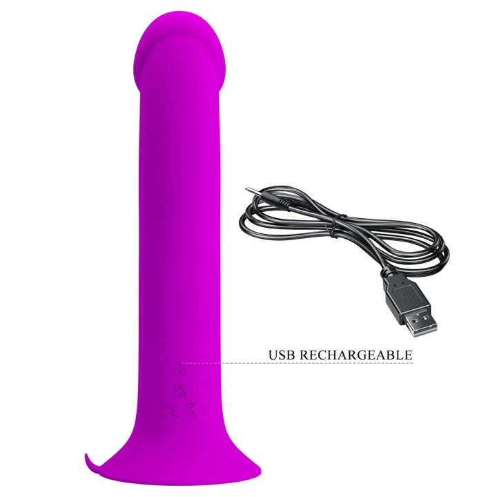 Wibrator Murray PRETTY LOVE – silikon/ABS, 12 funkcji wibracji i pulsacji, przyssawka