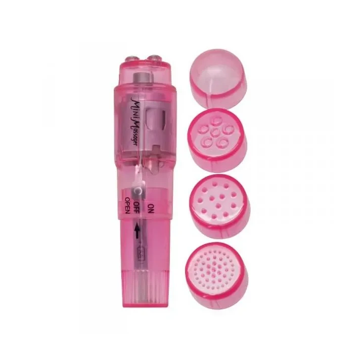 Masażer kieszonkowy Toyz4Lovers, 10 cm, wodoodporny, 4 końcówki wymienne