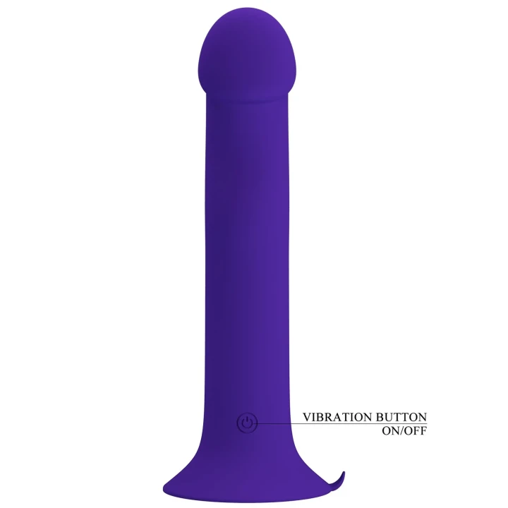 Dildo PRETTY LOVE - Murray, silikonowy, 12 funkcji wibracji, podstawka przyssawkowa