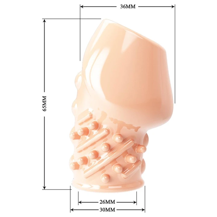 Nakładka na penisa PRETTY LOVE MATIAS, TPR, wodoodporna, rozciągliwa, zwiększająca obwód