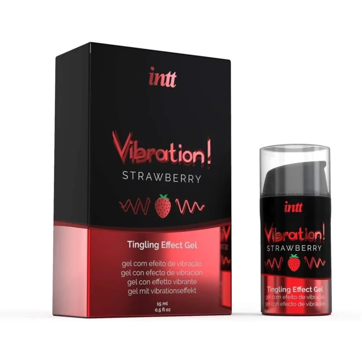 Żel stymulujący - VIBRATION STRAWBERRY 15 ml, efekt mrowienia, smak truskawkowy
