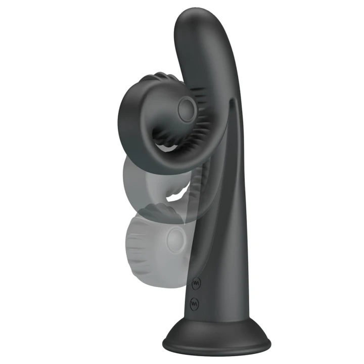 Stymulator wibracyjny PRETTY LOVE - Selma Snail, silikon, 10 trybów, czarny