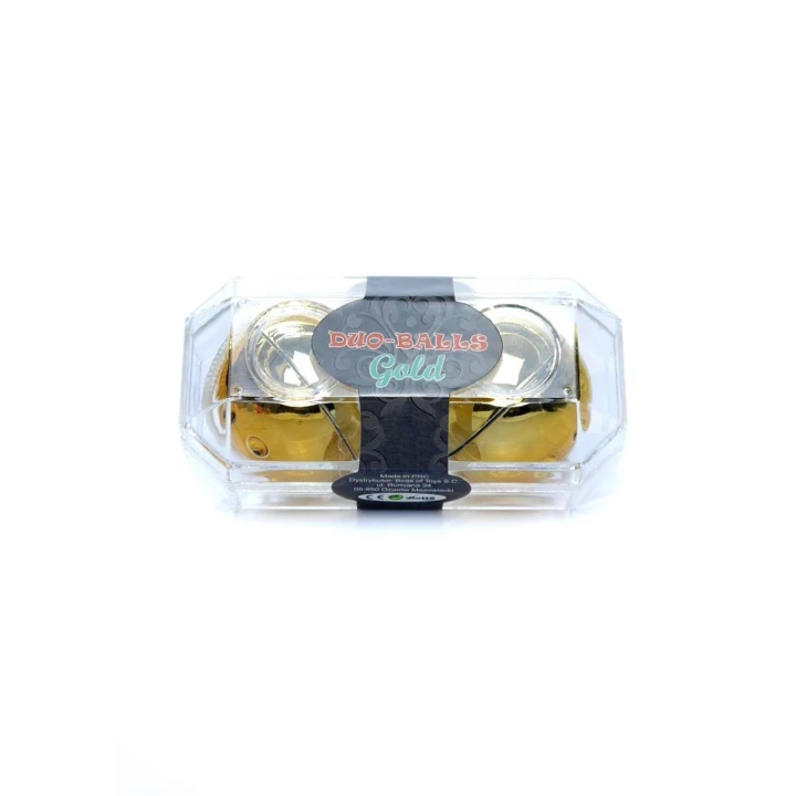 Kulki gejszy Duo-Balls Gold | stalowe kulki, 21 cm długości, 3,2 cm średnicy