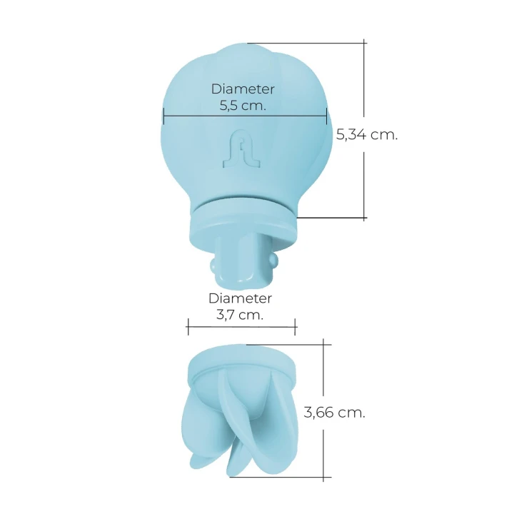 Masażer erotyczny Caress Blue Adrien Lastic z 10 trybami i 5 wymiennymi głowicami