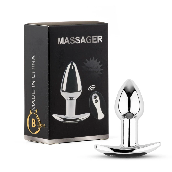 Wibrator analny (butt plug) Metal S Series — pilot, 10 trybów, IPX7, magnetyczne ładowanie