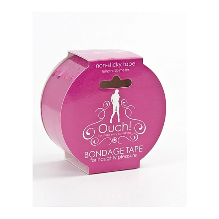 Taśma bondage Ouch! - 20m, nieprzylepna, różowa do zmysłowej przyjemności