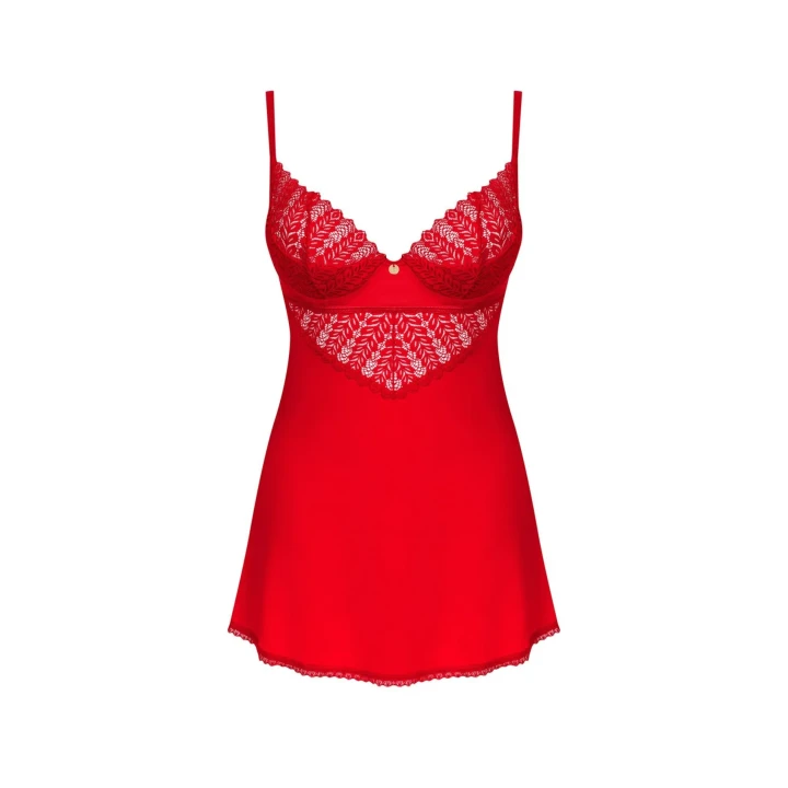 Koszulka i stringi Ingridia OBSESSIVE, XL/2XL, regulowane ramiączka, koronkowe detale