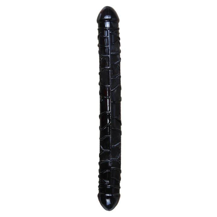 Dildo podwójne TPR, 33,5 cm, elastyczne, wodoodporne, czarne