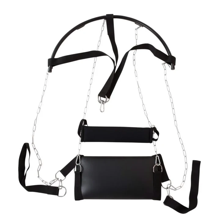 Huśtawka miłosna - czarna, z siedziskiem i zdejmowanymi pętlami, max 100 kg