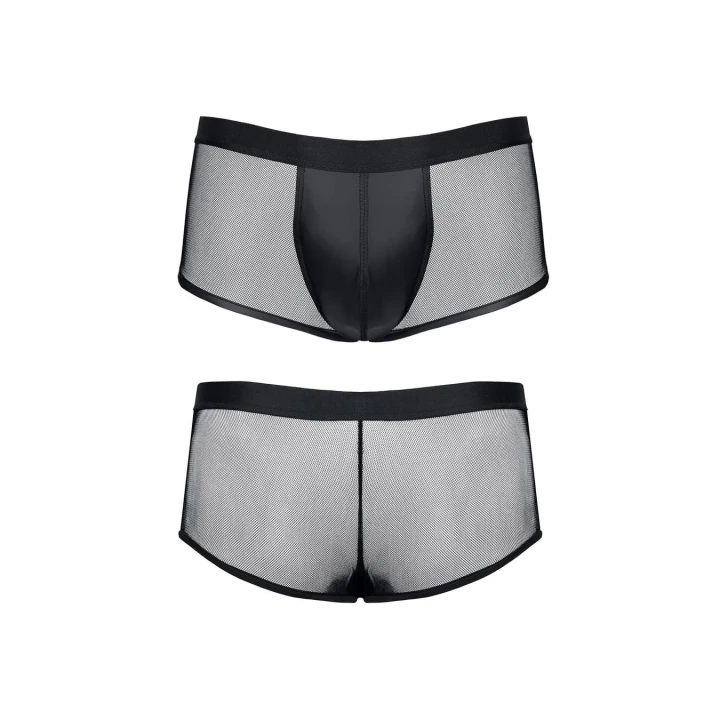 Szorty fetish męskie REGNES FETISH PLANET, elastyczna siateczka, ekoskóra, XL