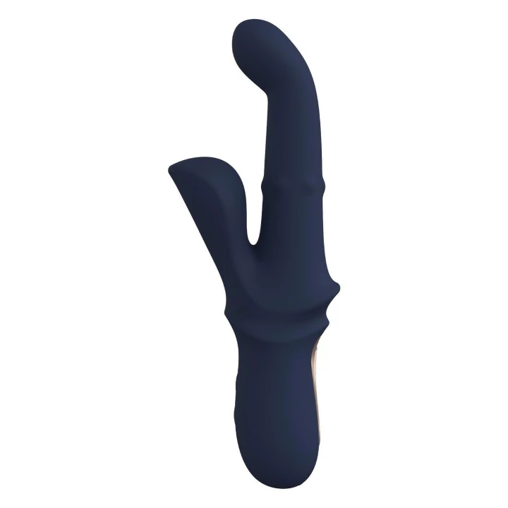 Wibrator duo Goddess Iris z silikonu, 10 trybów wibracji, wodoodporny IPX6