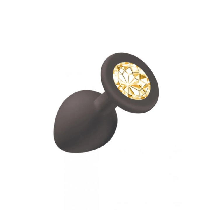 Zabawką analna Emocje Cutie - silikon, długość 8,5 cm, ozdobny kryształ