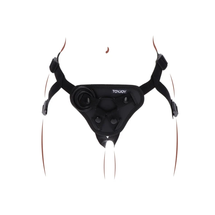 Uprząż strap-on TOYJOY Get Real, regulowane paski, silikonowe pierścienie w zestawie