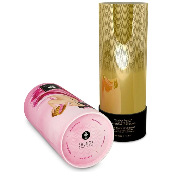 Sól do kąpieli Shunga Oriental Crystals, 100% z Morza Martwego, afrodyzyjny zapach różany.